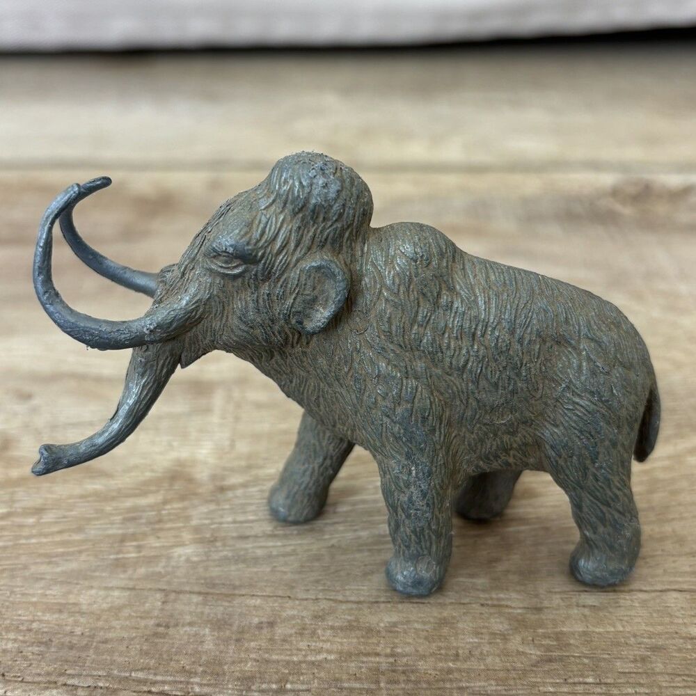 Vintage Prehistoric Mammals Wooly Mammoth Gray Plastic Figure 60s 70s